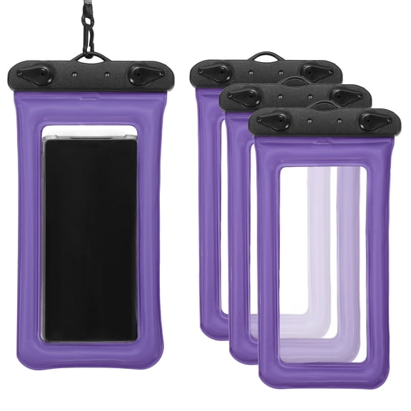 3Pcs Waterproof Phone Pouch Floating Universal Waterproof Phone Case Purple