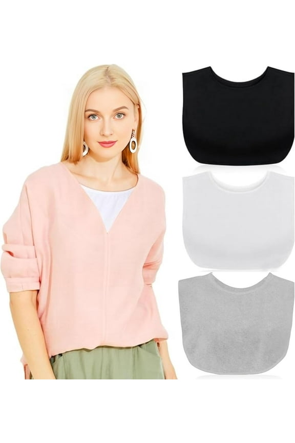 3Pcs Wearable Mock Camisole Bra Insert Overlay Modesty Panel Vest Cleavage Cover for Women Under Blouses