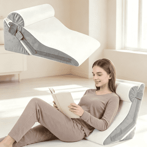 3Pcs Wedge Pillow Set, Adjustable Memory Foam Headboard Pillows for Sleep Apnea, Acid Reflux, After Surgery, Back, Leg, Knee Support, White