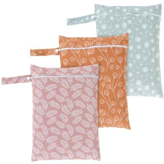 3Pcs Wet Bags with Zipper Closure Waterproof Wet Storage Bag Large Capacity Wet Dry Bag Reusable Wet Clothes Bag Portable Bathing Suit Bags for Swimsuits Baby Diapers Beach Pool