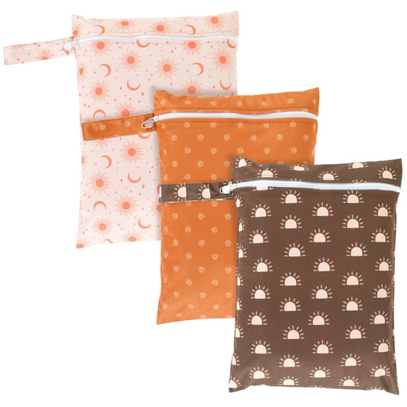 3Pcs Wet Bags with Zipper Closure Waterproof Wet Storage Bag Large Capacity Wet Dry Bag Reusable Wet Clothes Bag Portable Bathing Suit Bags for Swimsuits Baby Diapers Beach Pool