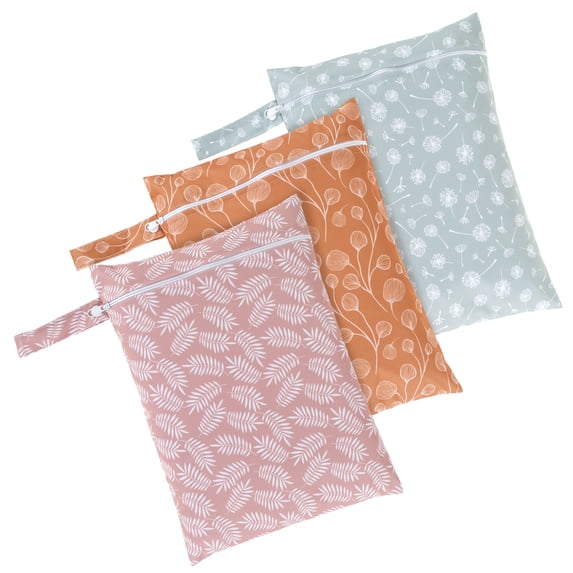 3Pcs Wet Dry Bags with Zipper Closure Waterproof Wet Storage Bag Large Capacity Reusable Wet Clothes Bag Portable Bathing Suit Bags for Swimsuits Baby Diapers Beach Pool