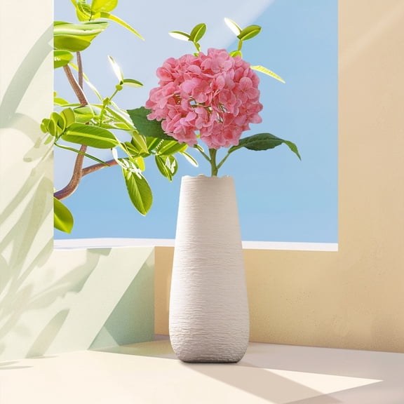 3Pcs White Hydrangea Stems Home Collection, Silk Flowers Full Hydrangea Flowers Artificial With Stems 19.7"
