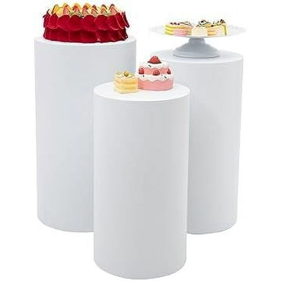 3Pcs White Pedestal Stand, Cylinder Pedestal Display for Party, Wedding Pillars for Wedding Birthday Party Art Decor$$Home Decor, Kitchen, & Other