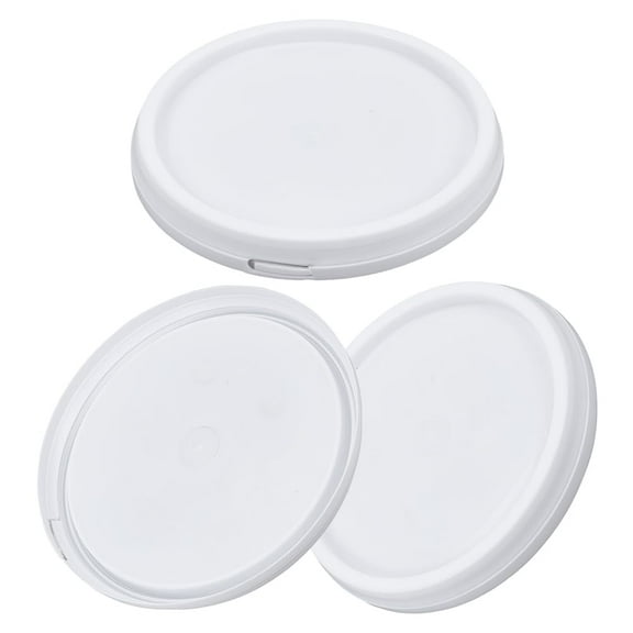 3Pcs White Plastic Snap-on Pail Lid 8.5 Inch in Diameter Plastic Bucket Lids Reusable Pail Lids White Pail Lid for Reusable Replacement Cap for 5L Bucket