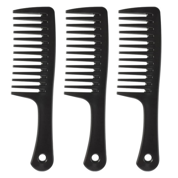 3Pcs Wide Tooth Comb, Black Large Hair Detangling Comb, Hair Brush for Styling, Detangler Comb Curly Hair, Long Hair, Wet Hair