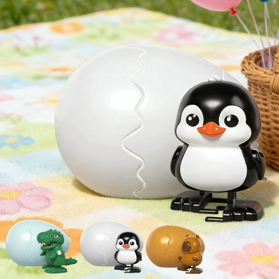 3Pcs Wind-Up Hatching Surprise Eggs, Capybara Dinosaur Penguin Mechanical Walking Toys for Easter Party Favors