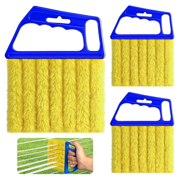 3Pcs Window Blind Cleaner Duster Tool, 7 Fingers Washable Microfiber Brush, Crevice Cleaning Tool for Venetian Blinds & Air Conditioner Vents