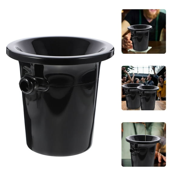 Supvox 3Pcs Clear Buckets for Drinks Black Plastic Ice Bucket for Wine Tasting Parties