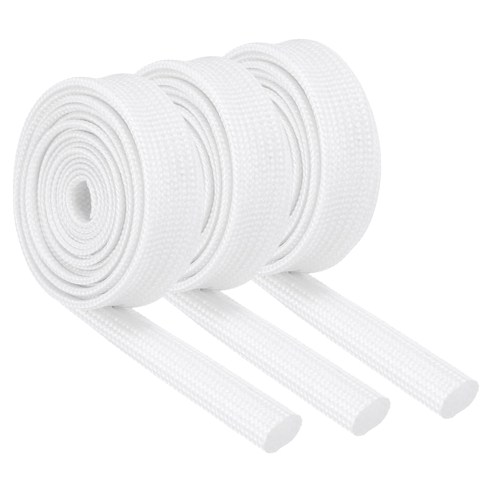 3Pcs Wire Insulation Braid Fire Sleeve,3.28Ft-7mm ID White, High Temp ...