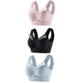 thumbnail image 1 of 3Pcs Women's Bra V-Neck Lace Fixed Cup Wide Shoulder Push-Up Bra, 1 of 3