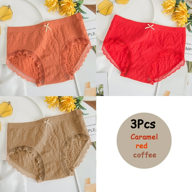 3Pcs Women‘s Cotton Graphene Antibacterial Breathable Underwear