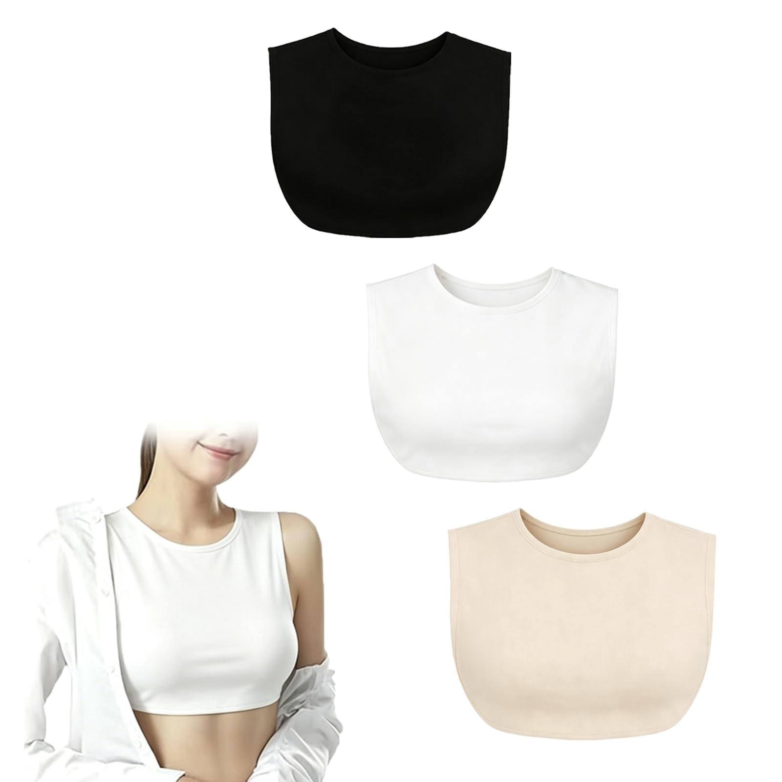 Camisole Modesty Inserts For Low Cut Dresses Modesty Cami Pack Women Lace Cami Clip-on Mock Camisole Overlay Modesty  Panel For Low-Cut