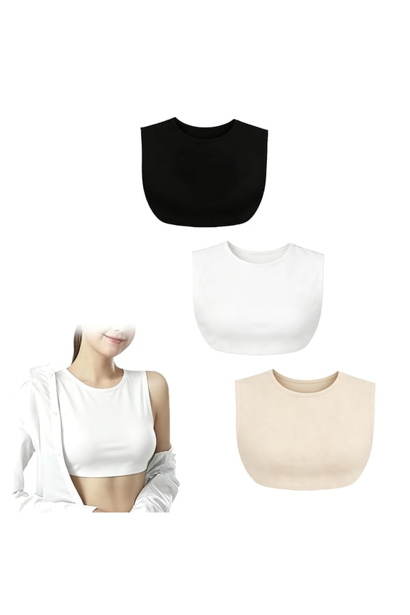 3Pcs Women's Modesty Inserts for Low Cut Dresses Mock Camisole Bra Insert Overlay Modesty Panel Vest
