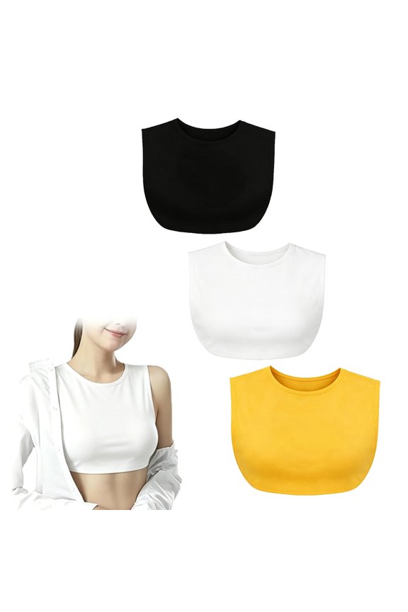 3Pcs Women's Modesty Inserts for Low Cut Dresses Mock Camisole Bra Insert Overlay Modesty Panel Vest