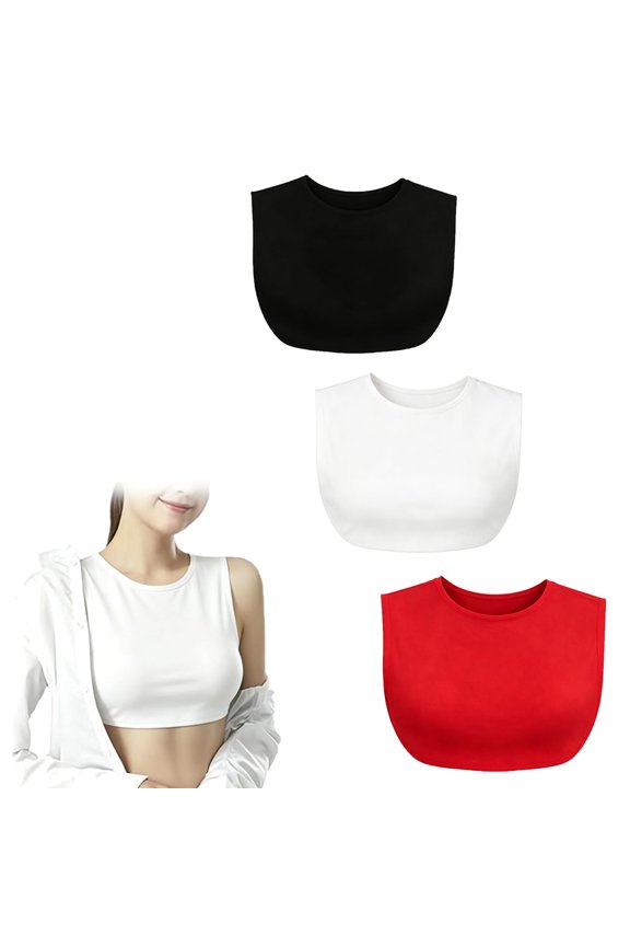 3Pcs Women's Modesty Inserts for Low Cut Dresses Mock Camisole Bra Insert Overlay Modesty Panel Vest