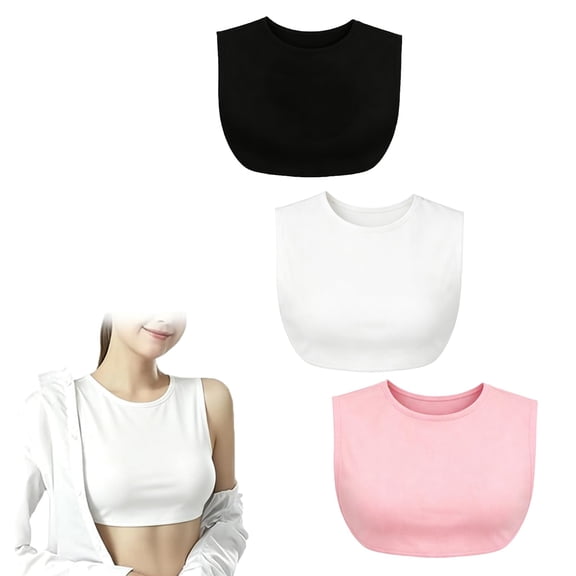 3Pcs Women's Modesty Inserts for Low Cut Dresses Mock Camisole Bra Insert Overlay Modesty Panel Vest