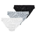 thumbnail image 1 of 3Pcs Women's Satin Panties Comfortable Bikini Briefs Frill Trim Elastic Panty, 1 of 5