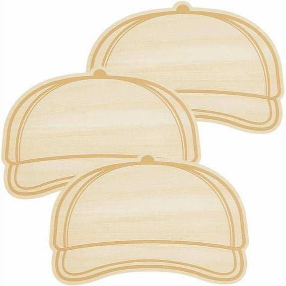 3Pcs Wood Hat Patch Burlywood Blank MDF Truck Caps Personalized Thin Boards Patches Layout Templates for Creating Designing Stylish DIY Caps Making 5.75 x 8.66 Inch