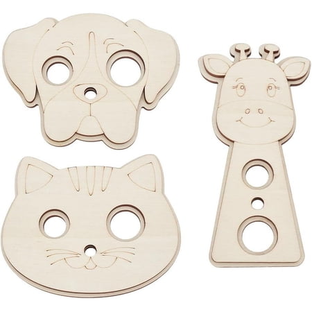 3Pcs Wooden Animal Safety Eyes Insertion Tool Auxiliary Tool Safety Eyes Crochet Tools for Attaching Safety Eyes and Washers Crochet Stuffed Animal Eyes