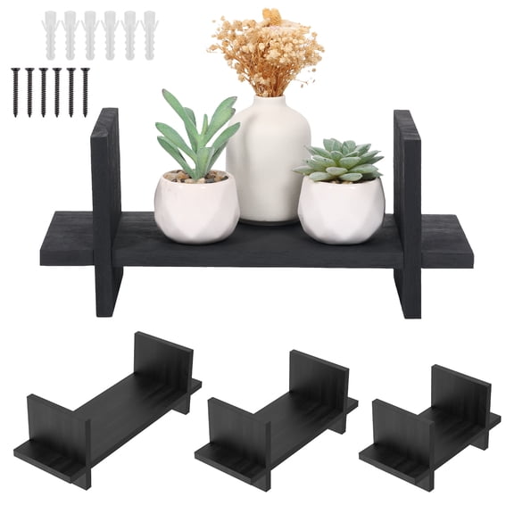 3Pcs Wooden Floating Bookshelf Wall Mounted/Desktop Storage Rack for Book Pen Holder Photo Frame Ideal for Living Room Study Room Foyer