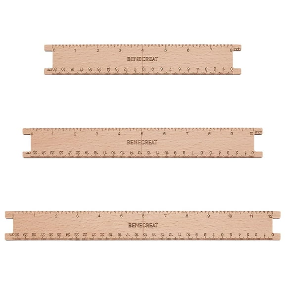 3Pcs Wooden Floss Winder Board 8/10/ 12inch Rectangle Quilting Rulers Sewing Tool for DIY Tailor Craft Tool Drawing Measuring Supplies