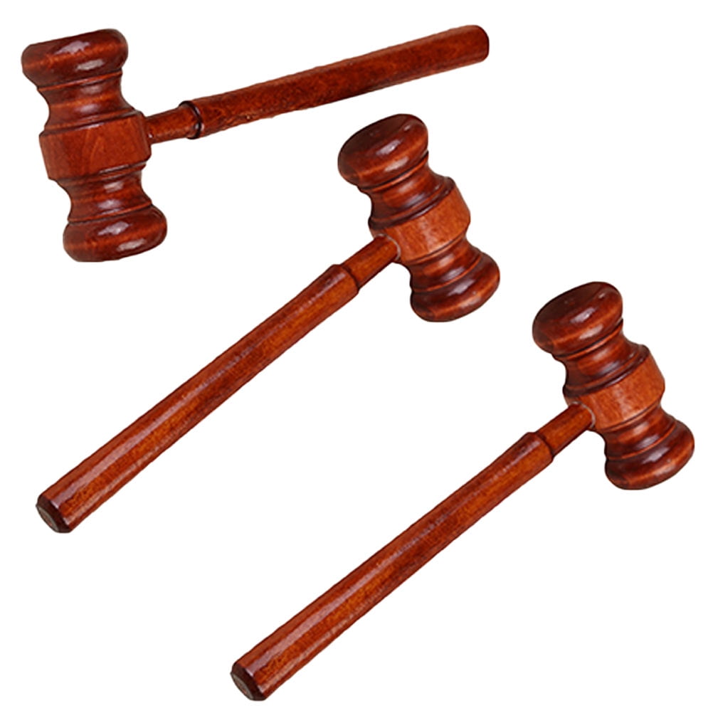 3Pcs Wooden Judge Hammer Mallet Pounding Toy Creative Beating Gavel