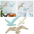 thumbnail image 1 of 3Pcs Wooden Seagull Wall Decor Set - Coastal Beach Theme Wall Art, Nautical Wood Seagull Sculptures for Living Room, Bedroom, Bathroom - Vintage Ocean Lake House Decor, 1 of 8