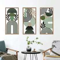 3Pcs Wooden Wall Art Set Aesthetic 3D Wall Decor Stylish Decorative Partition Art for Living Room Bedroom Office