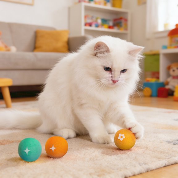 3Pcs Wool Ball Cats Toy for Run and Play Interactive Chasing Rolling Molar Teeth Cleaning Boredom Relief Indoor Exercise Resistant and Silent Ball for Pet Supplies, Green