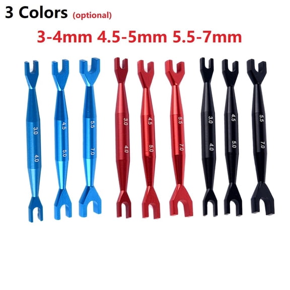 3Pcs Wrench Double End Wrench Universal Spanner Open End Wrenches Mini Spanners For 1/8 1/10 Rc Car Toys 3-4Mm /4.5-5Mm /5.5-7Mm Black Smile Home