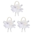 thumbnail image 1 of 3Pcs Wrist Corsage Artificial Flower Bracelets Rose Wrist Bride Groom Decorative for Wedding Ceremony Prom White, 1 of 5