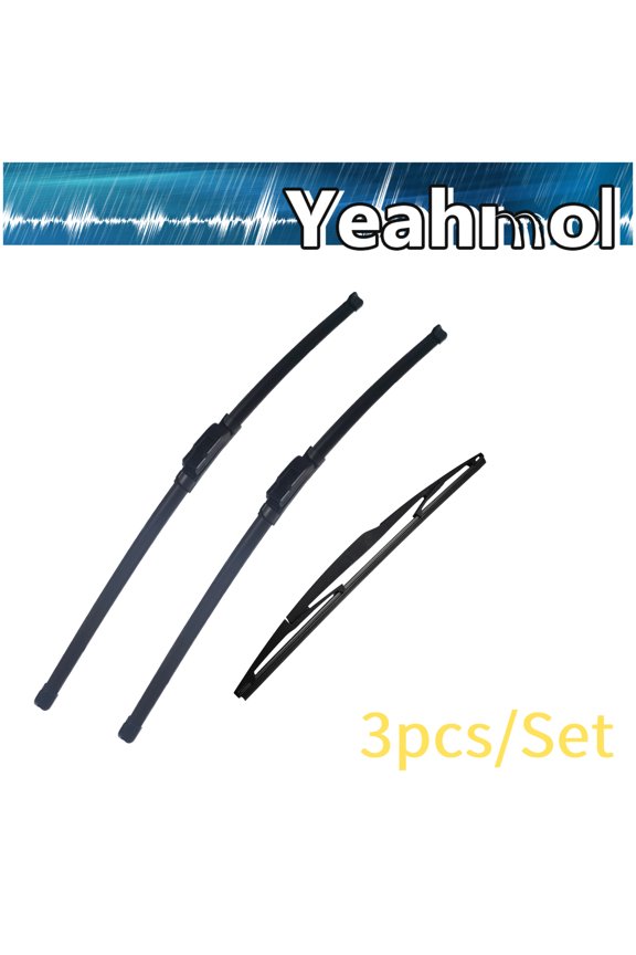 3Pcs Front and Rear Windshield Wiper Blades (pack of 3) Compatible for 2011-2010 Honda Insight, 26+17+16B, Y22H489B