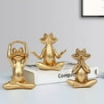 thumbnail image 1 of 3Pcs Yoga Frog Statue under $5! Yrmaups Golden Frog Yoga Statue, Resin Frog Decor for Living Room Desk, Modern Garden Decoration, Set of 3 Yoga Frog Figurines, Home Office Shelf Decor, 1 of 9