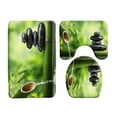 thumbnail image 1 of 3Pcs Zen Green Bamboo Creek Stone Non-slip Bath Mats Meditation Garden Bathroom Flannel RugToilet Seat Cover Mat Shower Room Set, 1 of 5