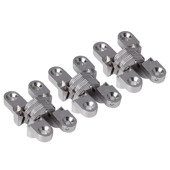 3Pcs Zinc Alloy Concealed Barrels Door Hinge With 180 Degree Swing Auto Closing Easy Installation