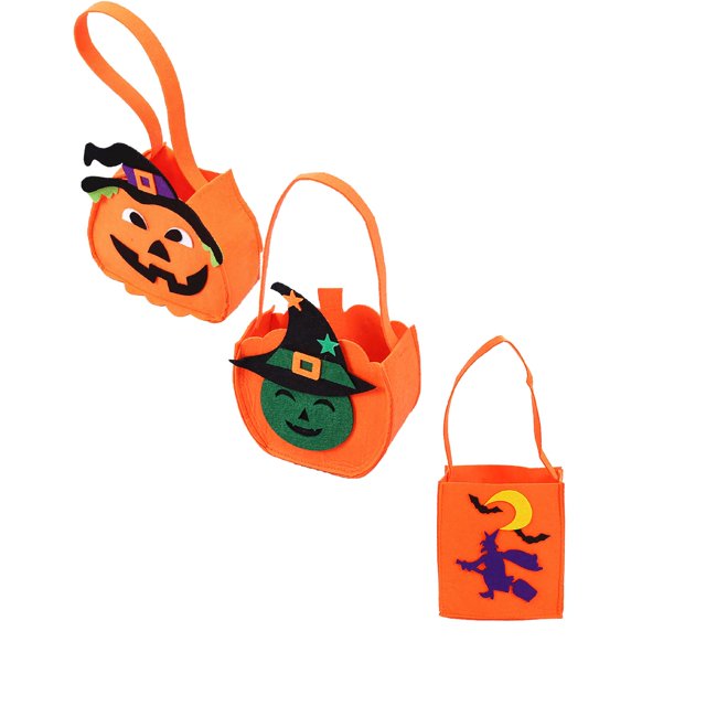 3Pcs gift bags with handles ghost skull candy bowl food grade buckets