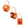3Pcs halloween bags fall candy bowl plastic pumpkin bucket snack box