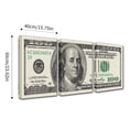 thumbnail image 1 of 3Pcs/lot Canvas Wall Art Decor,100 Bill Dollar ​Cash Pattern Wall Decor,Creative 100 Bill Dollar Canvas Hanging Ornament for Room Home Office Wall Decoration, 1 of 6