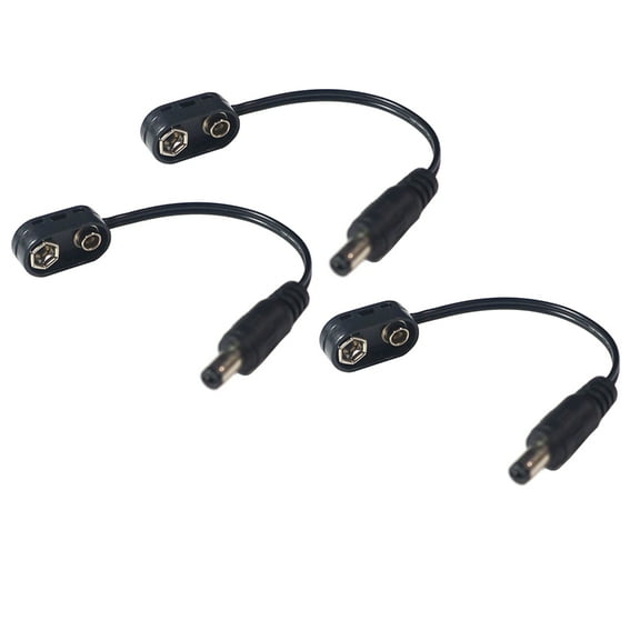 3Pcs/pack 9V Battery Clip Converter Power Cable Plug 9V Power Supply Adapter Cable Connector for Guitar Effect Pedal