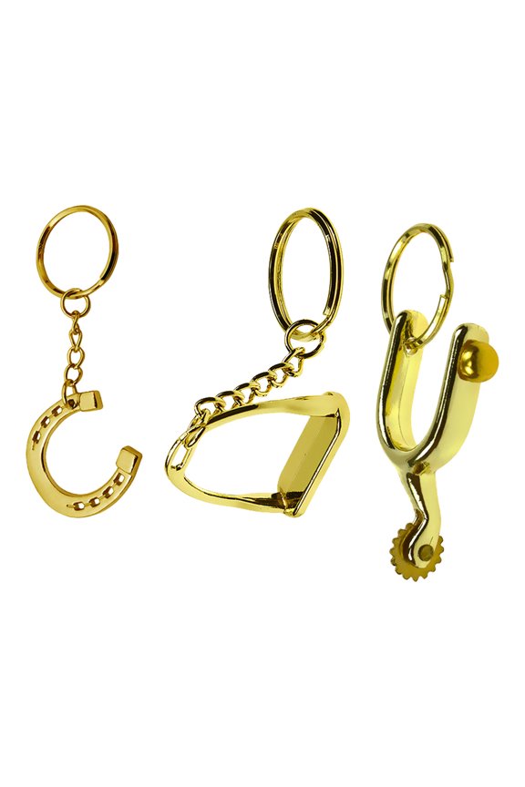 3Pcs/pack Alloy Snaffle Bit Keychain Polished Keyring Equestrian Gift Key Holder for Riders Professionals