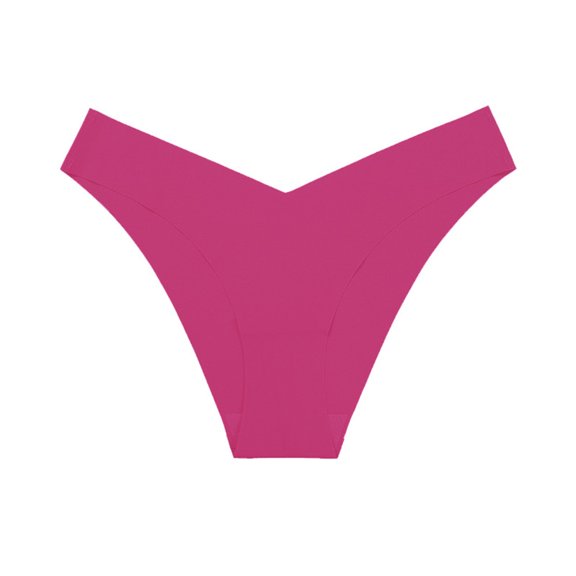 3Pcs seamless ice silk underwear for women V-shaped waist pure cotton crotch breathable women's triangle underwear