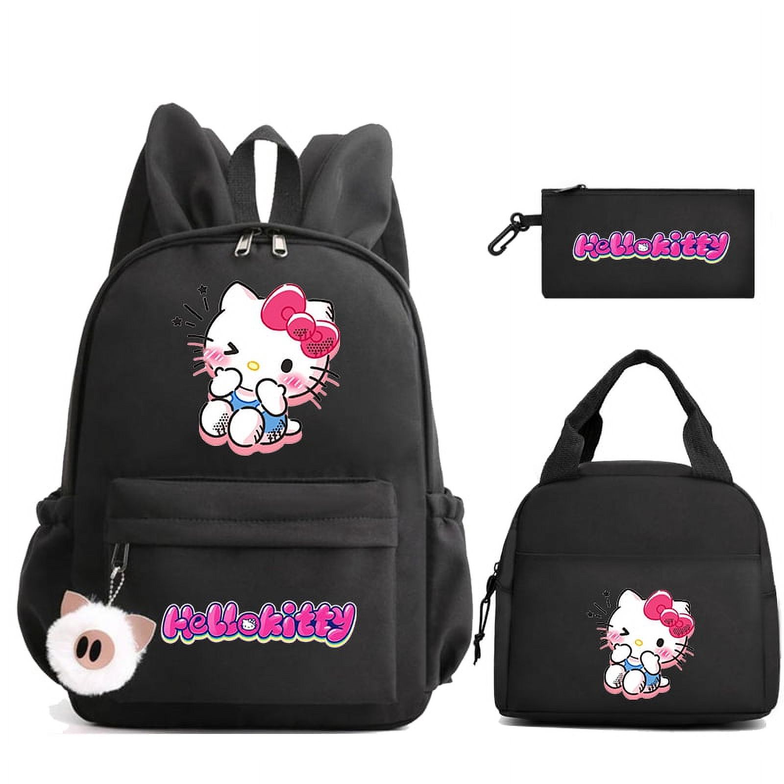 3Pcs/set Hello Kitty Backpack Girl Boy Student Teenage Children