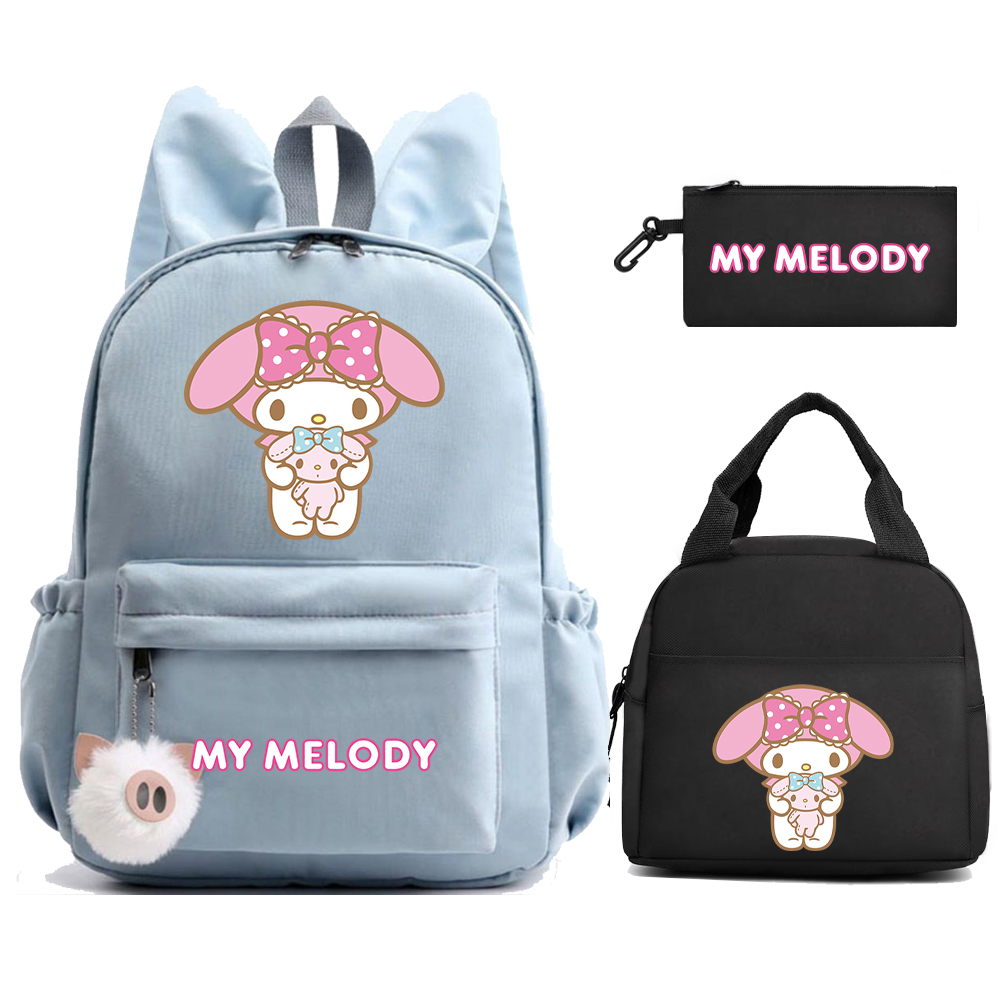 3Pcs/set Sanrio My Melody Backpack for Girl Boy Children Bookbag Teen
