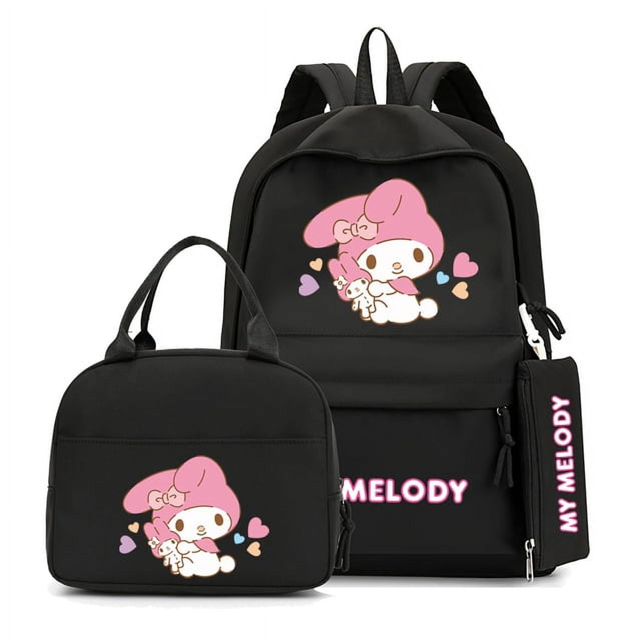 3Pcs/set Sanrio My Melody Backpack with Lunch Bag for Women Student