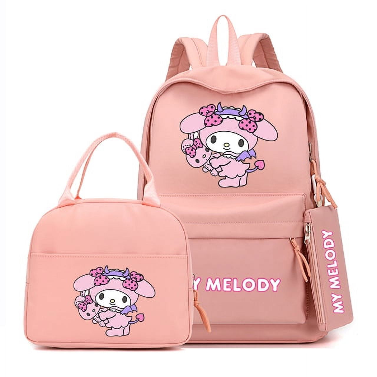 3Pcs/set Sanrio My Melody Backpack with Lunch Bag for Women Student
