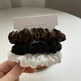 thumbnail image 1 of 3Pcs/set Silk Satin Scrunchies Women Solid Color Hair Rope Elegant Ponytail Holder Rubber Band Elastic Hairband Hair Accessories, 1 of 9