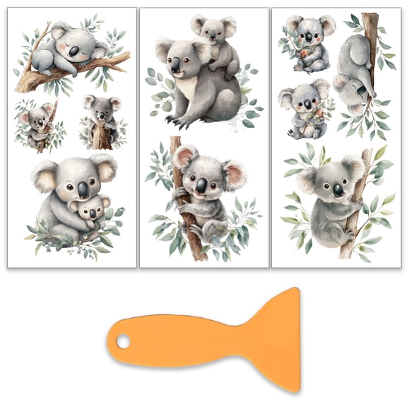 3Pcs/set Watercolor Koala Rub on Transfer
