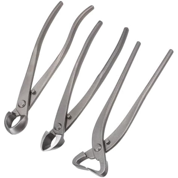 3Peice Bonsai Tool Set - 8.3 Inch High Carbon Steel Knob Concave Cutter, Bonsai Tree Plants Modeling Tools, Applying to Gardening Pruning Branches/Knobs/Tumors (210mm, Gray)$$Garden & Patio
