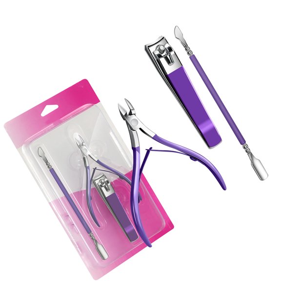 3Piece Stainless Steels Cuticle Scissors Set Precisions Ground Blade Ergonomic Handle For Home Salon Or Travel Nails Care